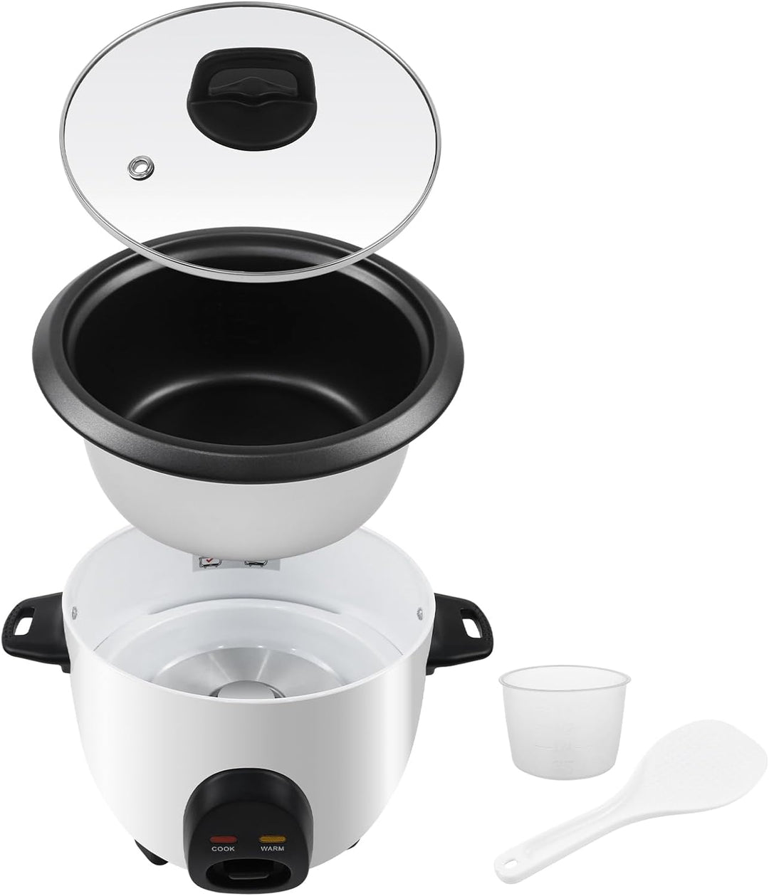 Reiskocher mit Warmhaltefunktion, Elektrischer Rice Cooker klein 1 Liter, Antihaftbeschichtete, mit