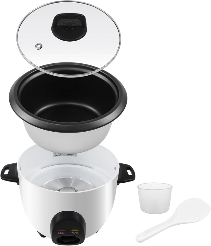 Reiskocher mit Warmhaltefunktion, Elektrischer Rice Cooker klein 1 Liter, Antihaftbeschichtete, mit
