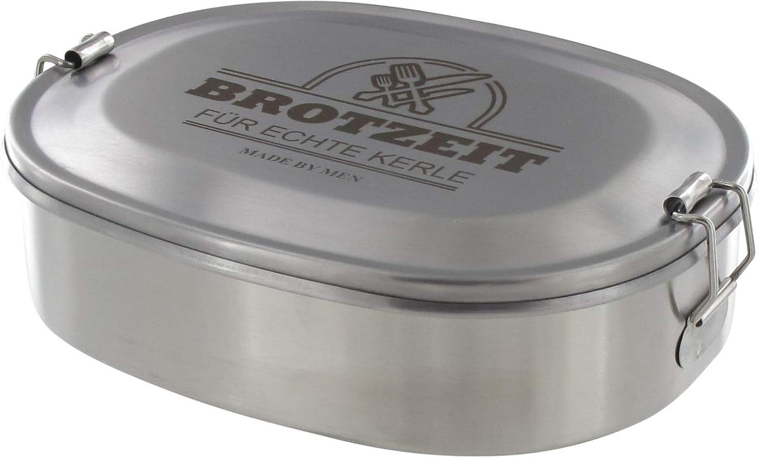 Vesperdose Brotzeitdose Jausendose aus Edelstahl mit Gravur Brotzeit für echte Kerle - Geschenkidee