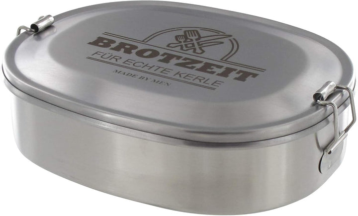 Vesperdose Brotzeitdose Jausendose aus Edelstahl mit Gravur Brotzeit für echte Kerle - Geschenkidee