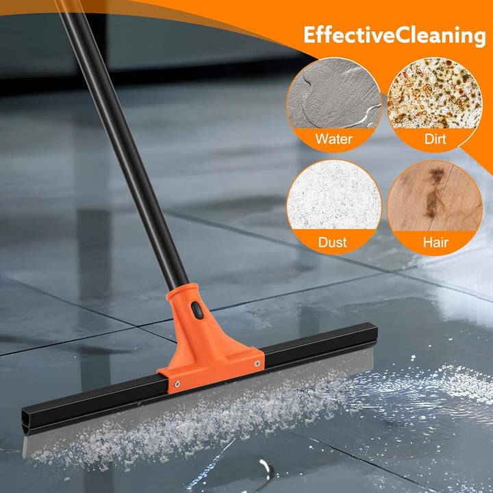 wlich Abzieher Boden, 43cm Breite Wasserschieber Bodenabzieher mit Langem Stiel 154cm Heavy Duty Was
