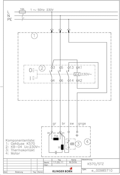 Starter Schalter K570 1Ph 3,0kW 230V/AC-3