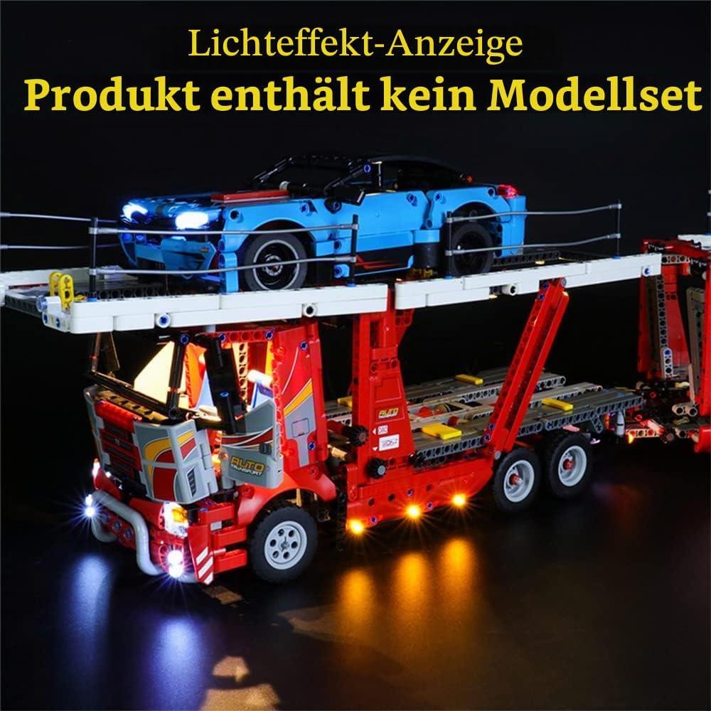 GEAMENT LED Licht-Set Kompatibel mit Lego Autotransporter (Car Transporter) - Beleuchtungsset für Te