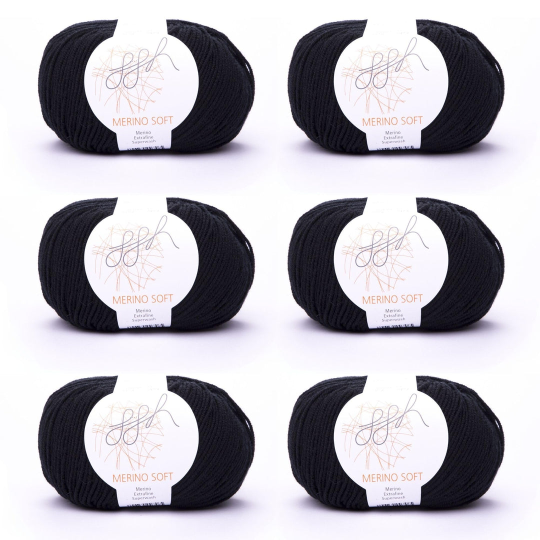 ggh Merino Soft Box | 6x50g (insgesamt 300g) Merinowolle zum Stricken | Lauflänge 170m/50g | Farbe 0