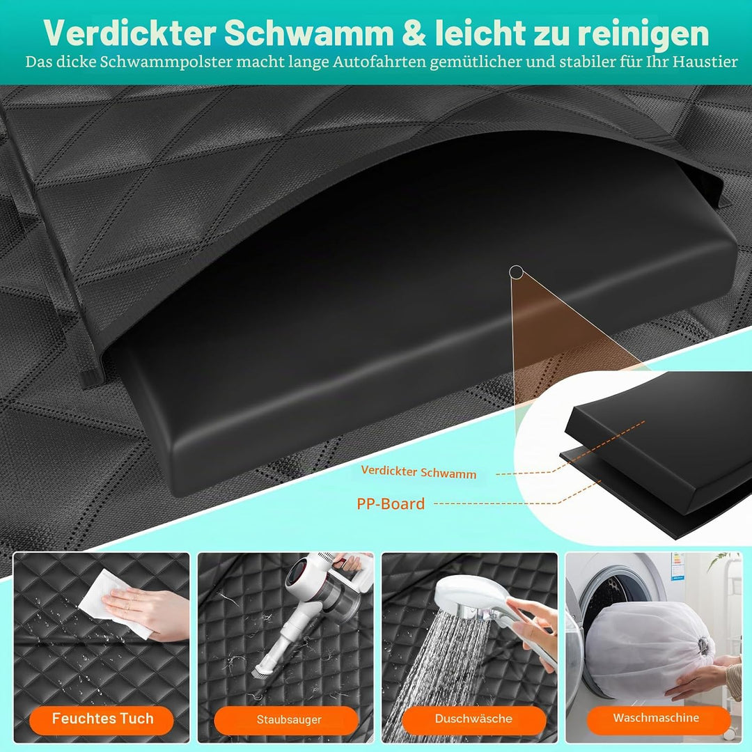 Hundedecke Auto Rückbank mit Harter Unterseit Seitenschutz Verstärkte | Strapazierfähige und kratzfe