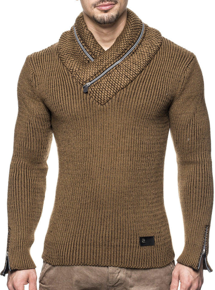Leif Nelson Herren Pullover Hoodie Strickpullover Longsleeve Sweater Sweatshirt Zipper LN4170 Grösse