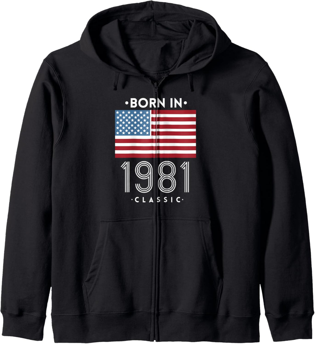 Geboren 1981, klassische Flagge der USA zum 40. Geburtstag Kapuzenjacke