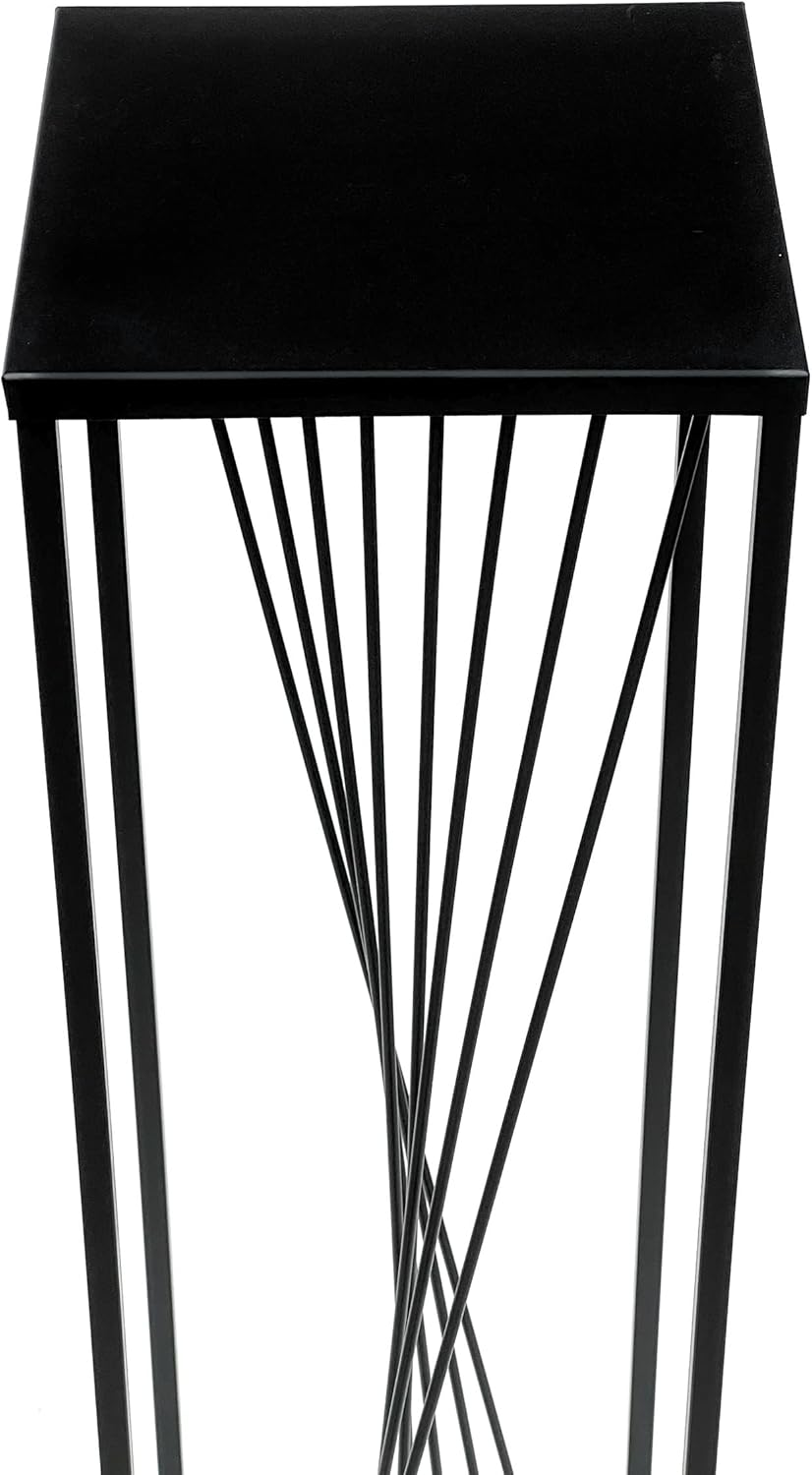 DanDiBo Blumenhocker Metall Schwarz Eckig 70-100 cm Blumenständer Beistelltisch Blumensäule Design M