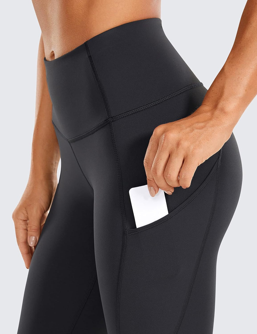 CRZ YOGA Damen Naked Feeling Sport Leggings mit Taschen High Waist Sporthose Gym Blickdicht Yogahose