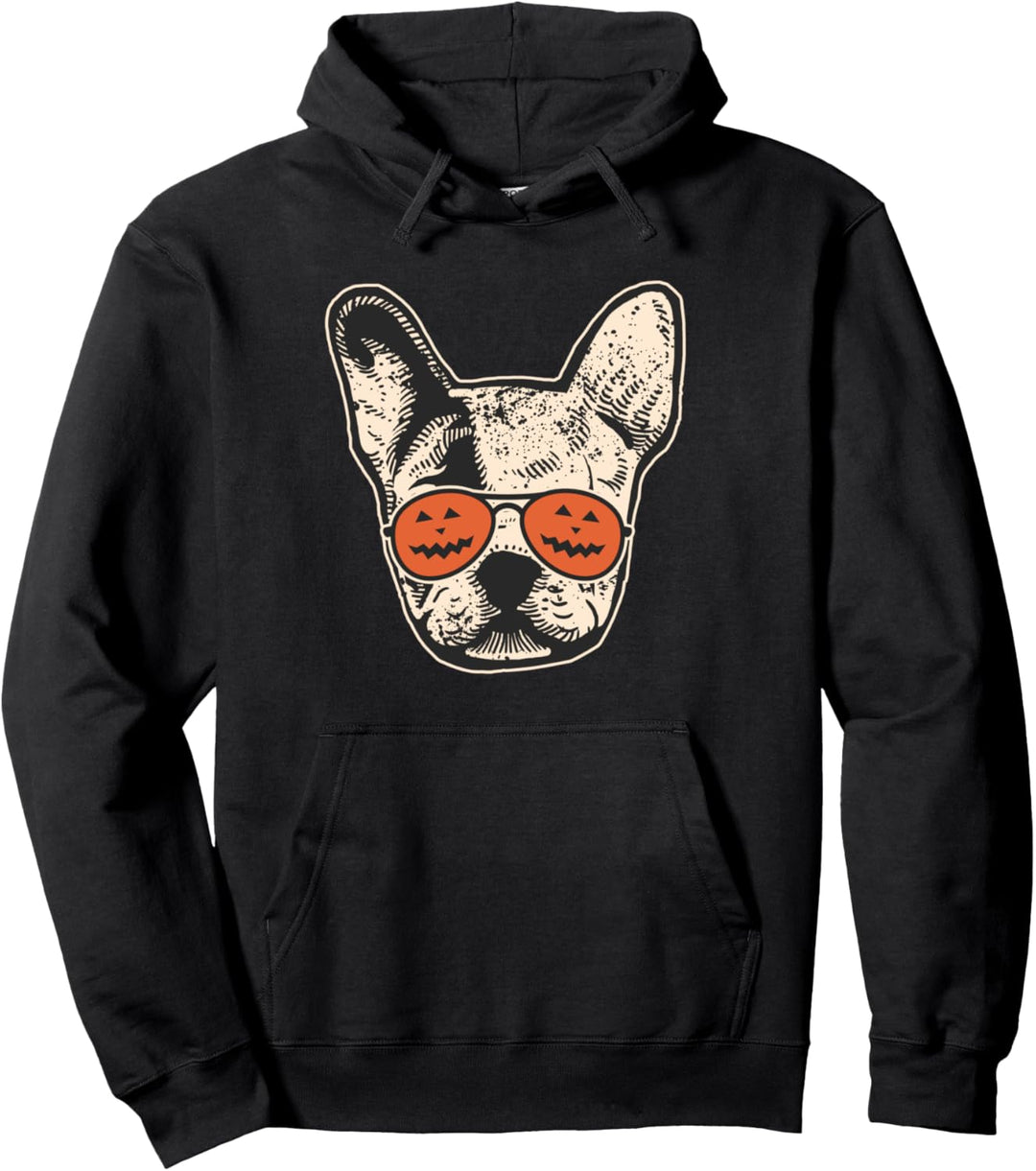 Sonnenbrille Frenchie in Kürbis – Französische Bulldogge Halloween Pullover Hoodie