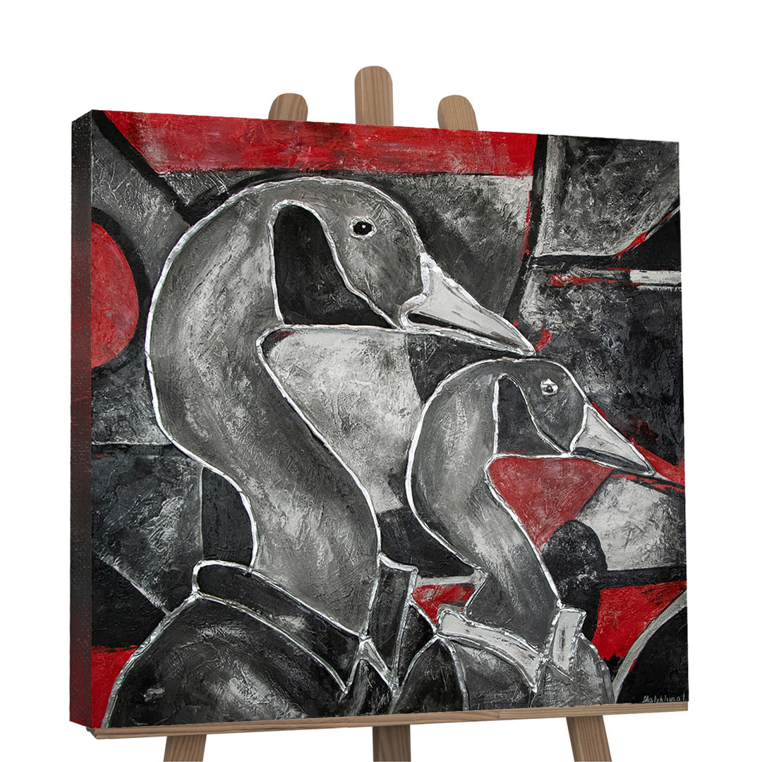 YS-Art Abstrakt Acryl Gemälde auf Leinwand Glasmalerei II handgemalt Wandbilder Wohnzimmer modern Wo