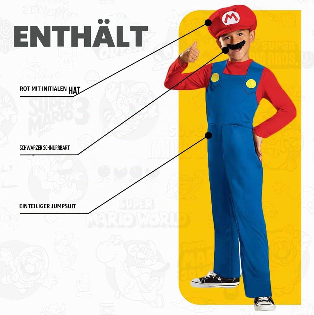 Super Mario Bros DISK73689L klassisch Costumes, S S Mario Standardverpackung, S Mario Standardverpac