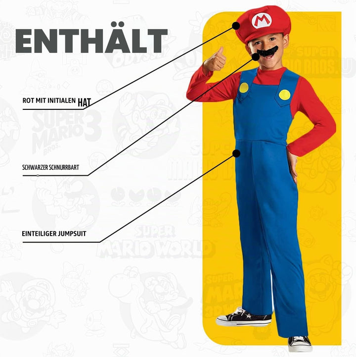 Super Mario Bros DISK73689L klassisch Costumes, S S Mario Standardverpackung, S Mario Standardverpac