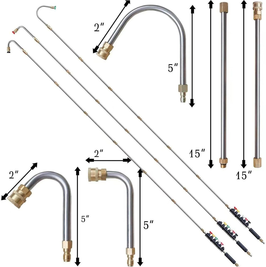 10 Pack Hochdruckreiniger Verlängerungsrohr mit 6 Düsen, 1/4" Schnellkupplung Verlängerungsstab, Ede