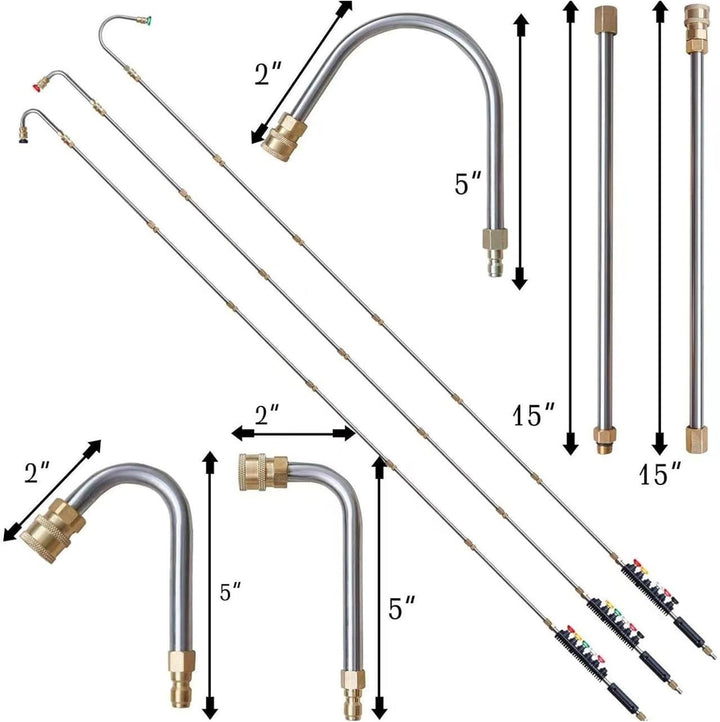 10 Pack Hochdruckreiniger Verlängerungsrohr mit 6 Düsen, 1/4" Schnellkupplung Verlängerungsstab, Ede