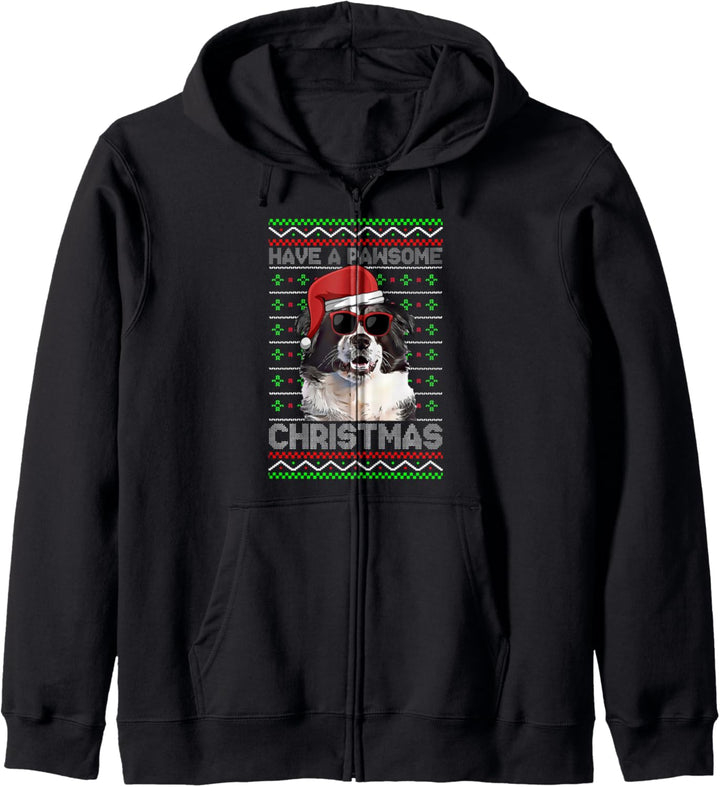 Border Collie Hund Lustige Pawsome Weihnachten Kapuzenjacke