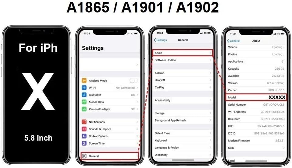 Smartex® Backcover aus Glas + Rahmen kompatibel mit iPhone X | Rückseite Cover + Frame (Space Grau)