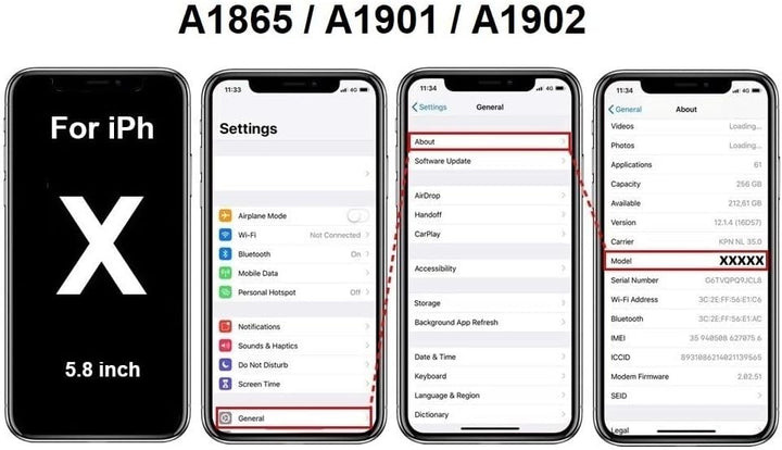 Smartex® Backcover aus Glas + Rahmen kompatibel mit iPhone X | Rückseite Cover + Frame (Space Grau)