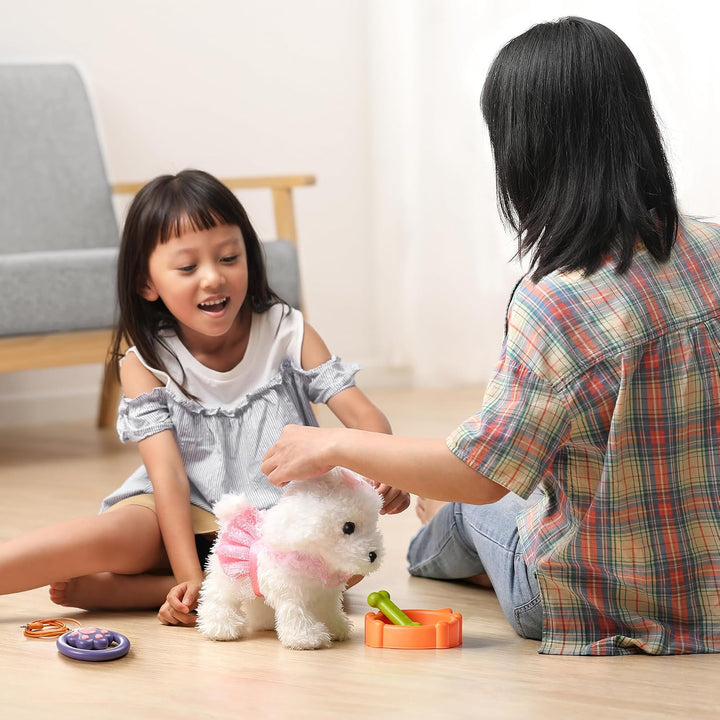 OR OR TU Hund Spielzeug Fernbedienung Elektronische Haustiere Plüschwelpe für Kinder Mädchen 3 4 5 6