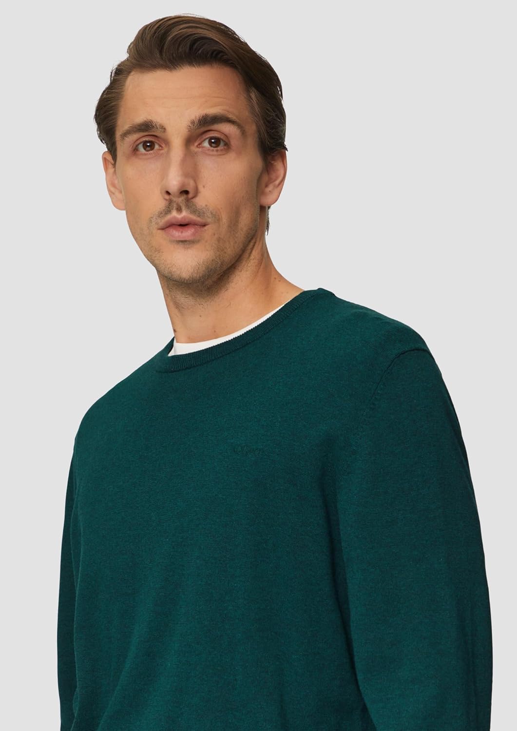s.Oliver Baumwollpullover mit Logo-Stickerei XXL Petrol, XXL Petrol