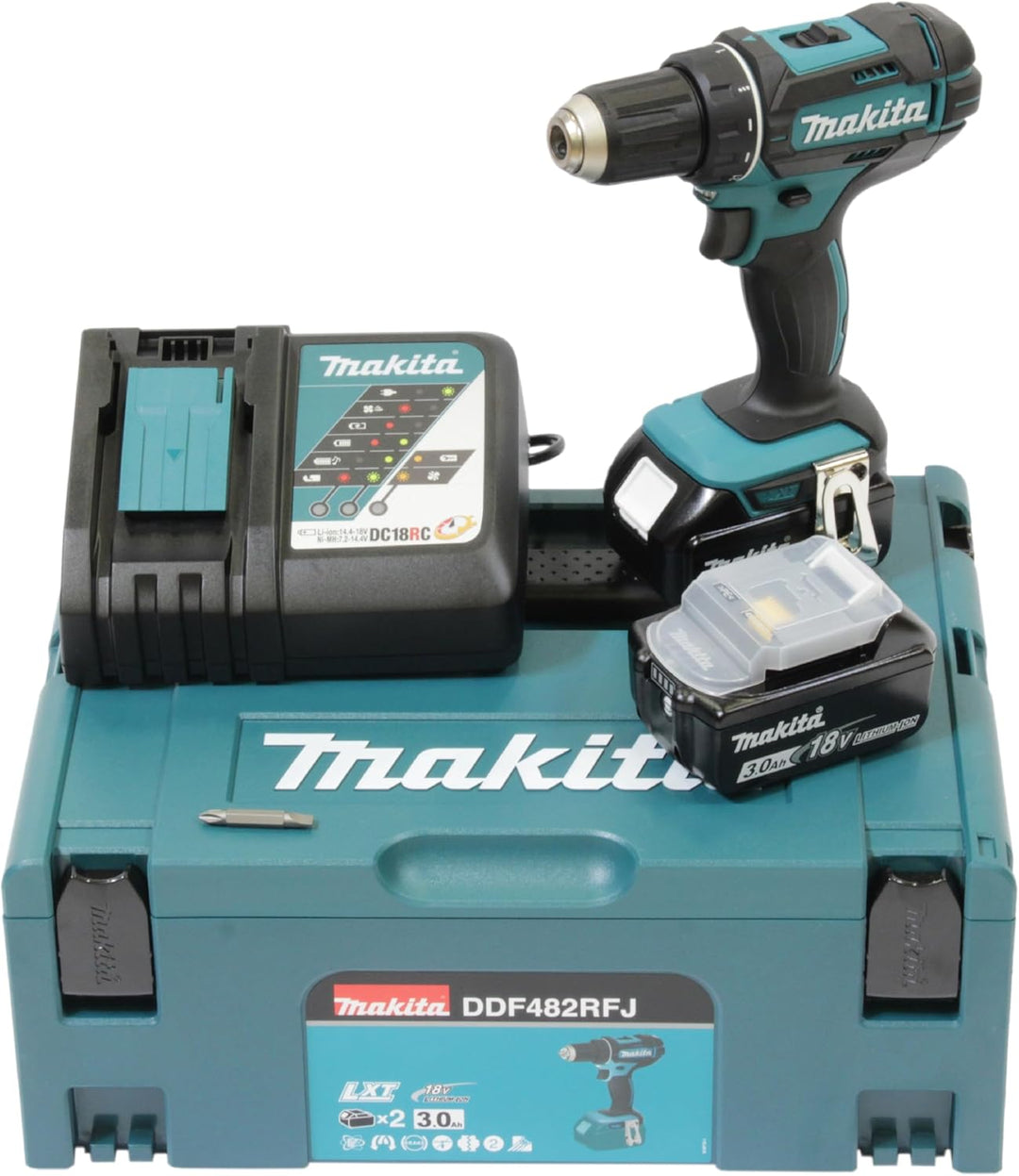 Makita DDF482RFJ Akku-Bohrschrauber 18V / 3,0 Ah, 2 Akkus + Ladegerät im MAKPAC Basic