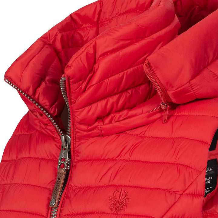Navahoo Damen Übergangsjacke leichte Steppweste mit Abnehmbarer Kapuze Shadaa XS-3XL XS Rot, XS Rot