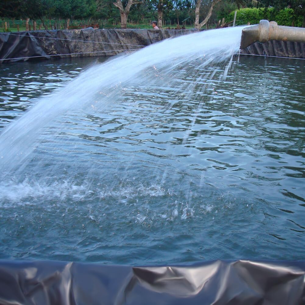 VKTY Teichfolie aus HDPE Gummi, schwarz Teichfolie für kleine Teiche, Fischteiche, Gartenbrunnen, 1,