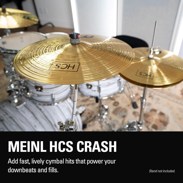 Meinl Cymbals HCS Crash 16 Zoll (Video) Schlagzeug Becken – (40,64cm) Messing – Traditionelles Finis