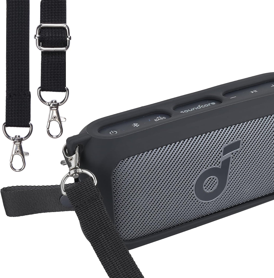 co2CREA Silikonhülle Tragetasche Case mit Schultergurt für Soundcore Motion 300 Hi-Res Bluetooth Lau