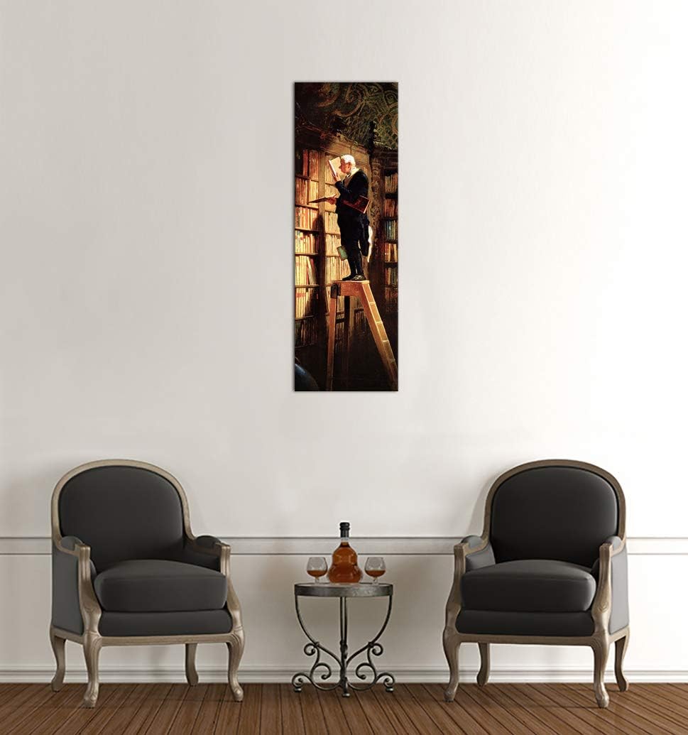 Bilderdepot24 Bild auf Leinwand | Carl Spitzweg Der Bücherwurm in 40x120 cm als Wandbild | Wand-deko