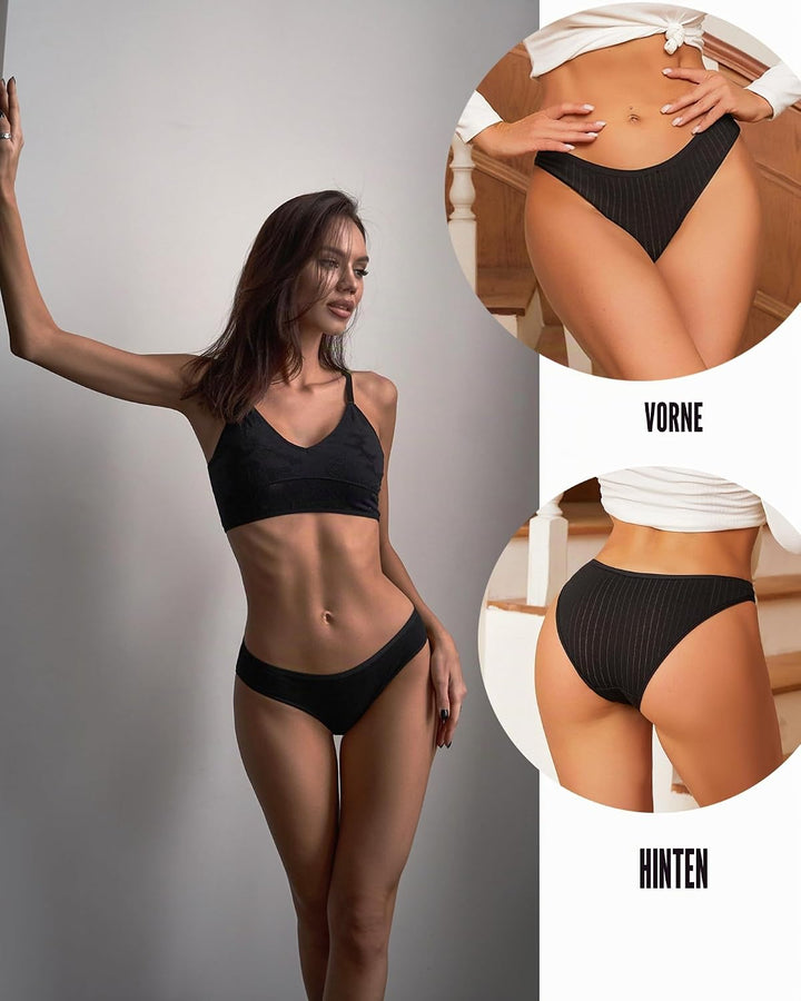 BeReady 6er Pack Unterhosen Damen Baumwolle Stretch Slips Baumwoll Hipster Bequeme Unterwäsche Cotto