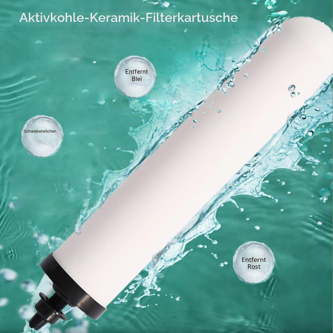 HUINING Kerze aus Keramik mit Aktivkohle für Arbeitsplatte, Schwerkraft-Wasserfiltersystem, Haushalt