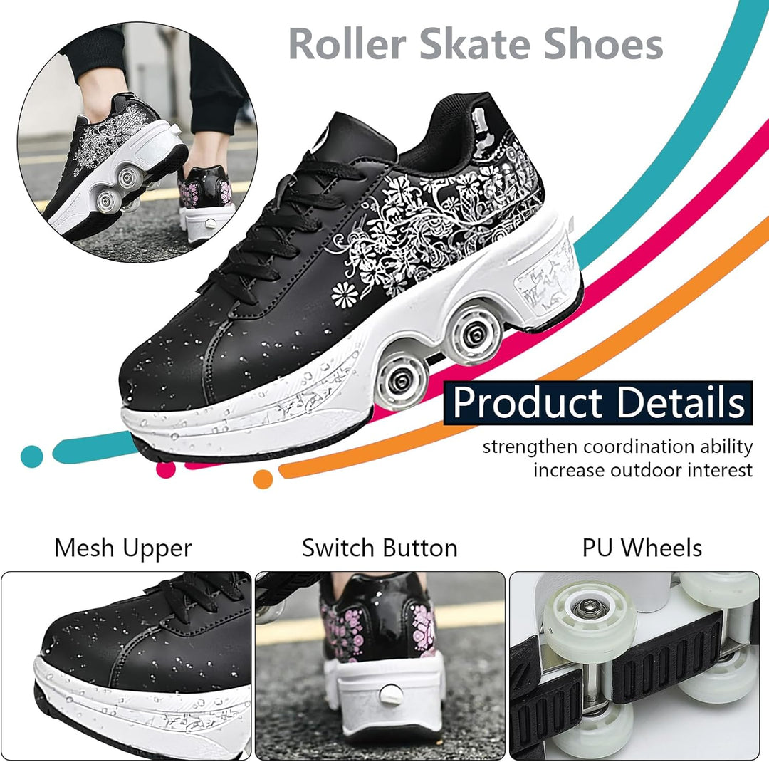 Rollschuhe für Mädchen, Sneaker, Skateschuhe, Sneaker, mit Rädern, Sport, Gymnastik, Mode, Mehrzweck