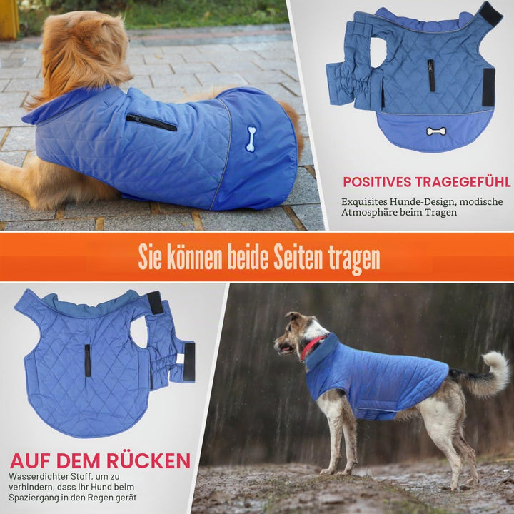 Idepet Winddichter Hundemantel Winter Warme Jacke,Anti-Schneeanzug Hundebekleidung für kleine mittel