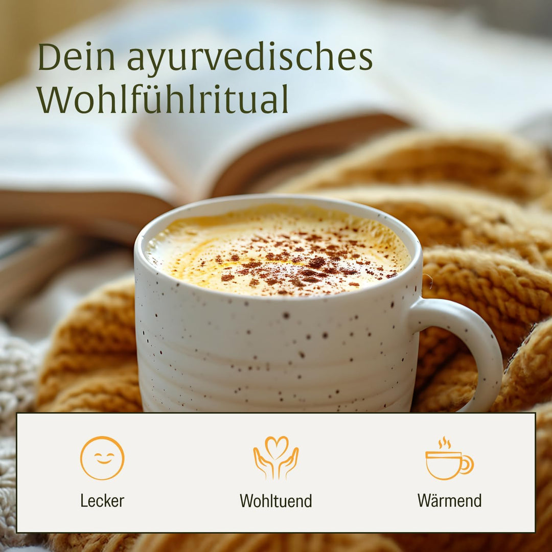 NATURTREU® Goldelixier Goldene Milch Pulver - zur Zubereitung von Kurkuma Latte - enthält 300 g Pulv