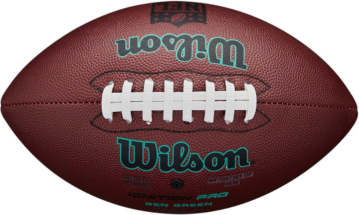 WILSON NFL Ignition Fussbälle NFL Ignition Pro Eco Braun Official Size, NFL Ignition Pro Eco Braun O