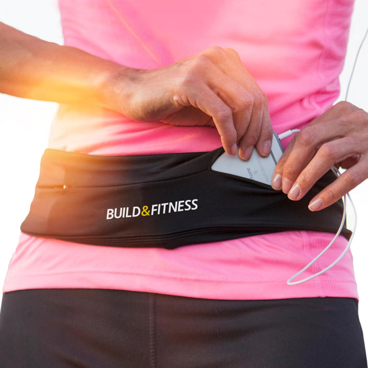 Build &amp; Fitness Lauf Gürtel Damen und Herren, Flip-Taille Gürteltasche, Schlüsselclip - Handytasche