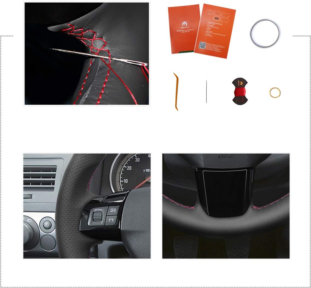 MEWANT Lenkradbezug für Opel Astra (H) / Zaflra (B) / Signum / Vectra (C) Hand Nähen Lenkradhülle au