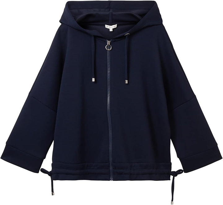 TOM TAILOR Damen Sweatjacke mit Kapuze XL 10668 - Sky Captain Blue, XL 10668 - Sky Captain Blue