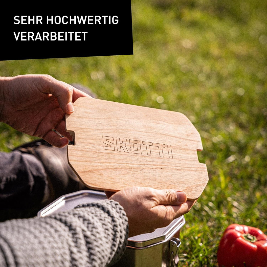 SKOTTI Plank Holzschneidebrett für SKOTTI Boks, passend für Boks 1,0L & 2,5L, einfache Befestigung -