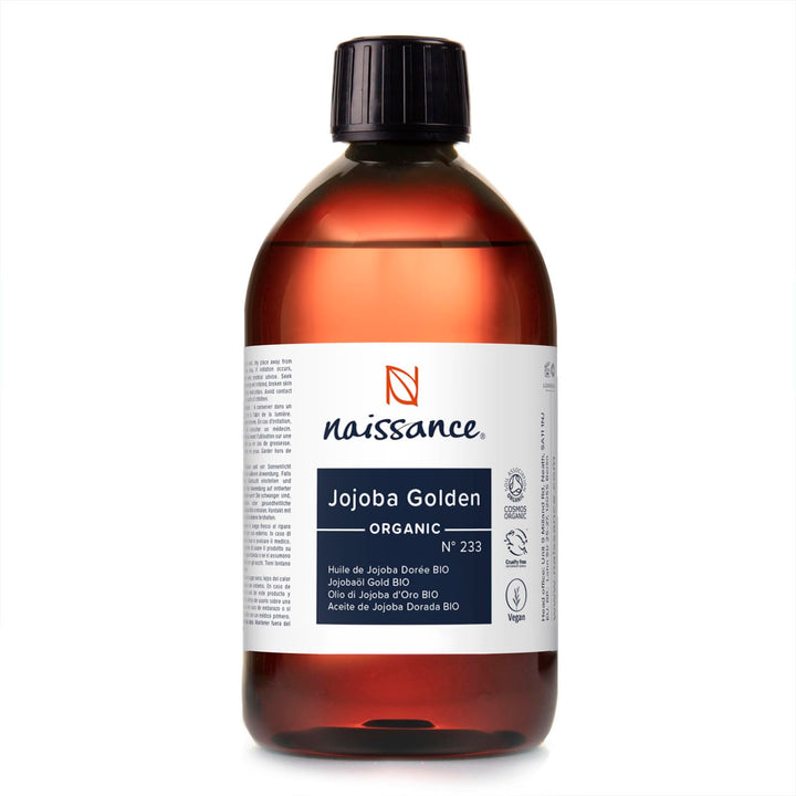 Naissance Jojobaöl Gold BIO (Nr. 233) - 500ml - Reines, natürliches, kaltgepresstes, BIO zertifizier