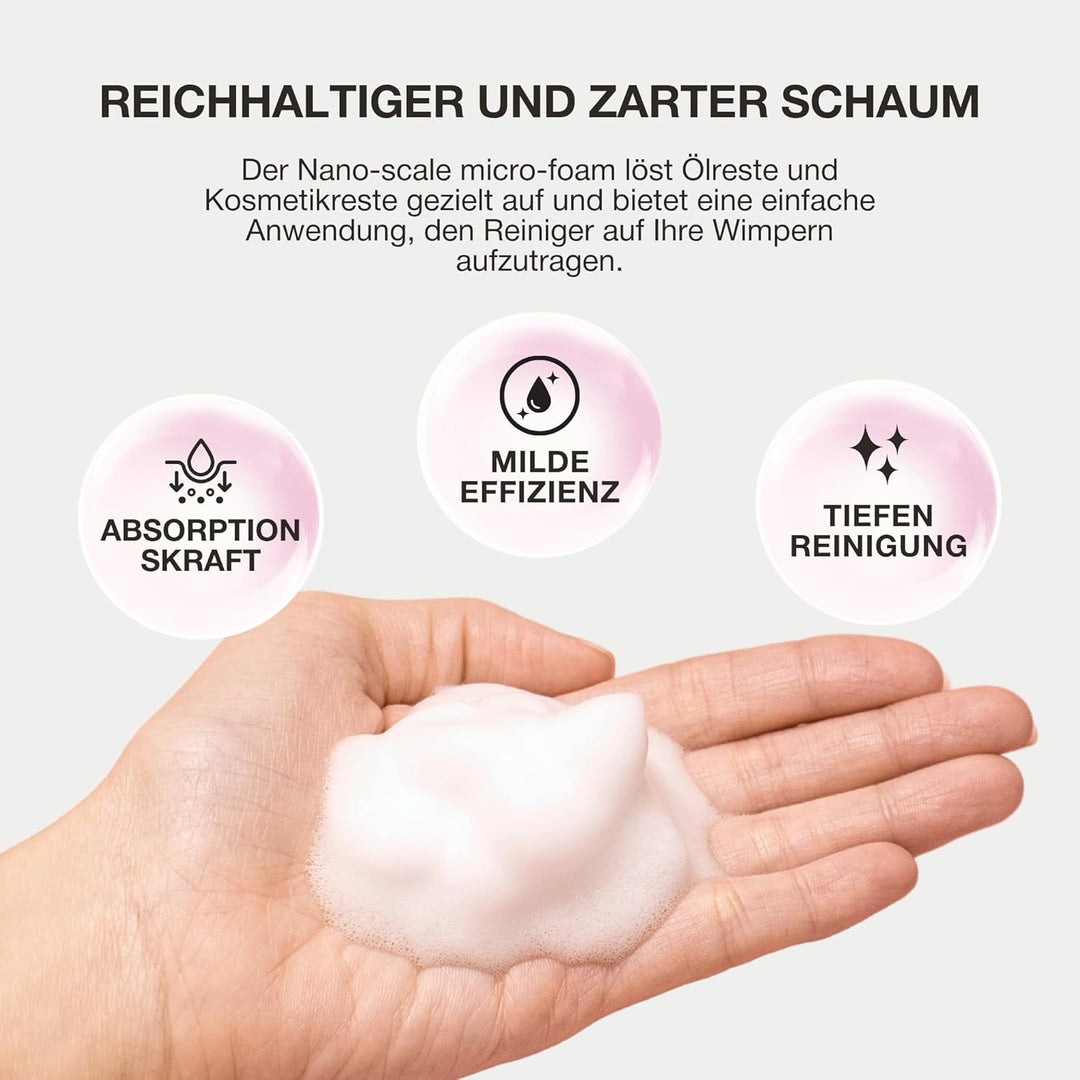 Curacoro 60ML Wimpernreiniger (Duftfrei) – Wimpernshampoo für Wimpernverlängerungen, Schaumreiniger