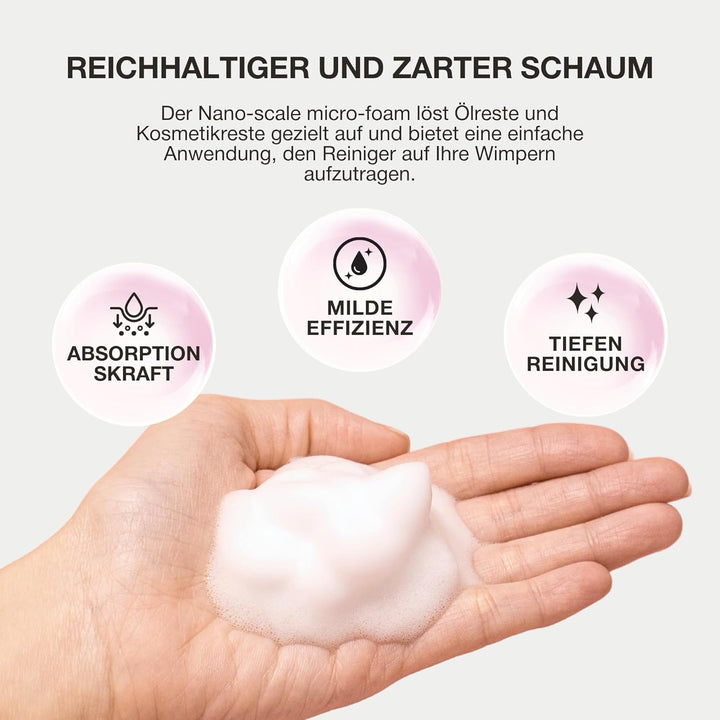 Curacoro 60ML Wimpernreiniger (Duftfrei) – Wimpernshampoo für Wimpernverlängerungen, Schaumreiniger