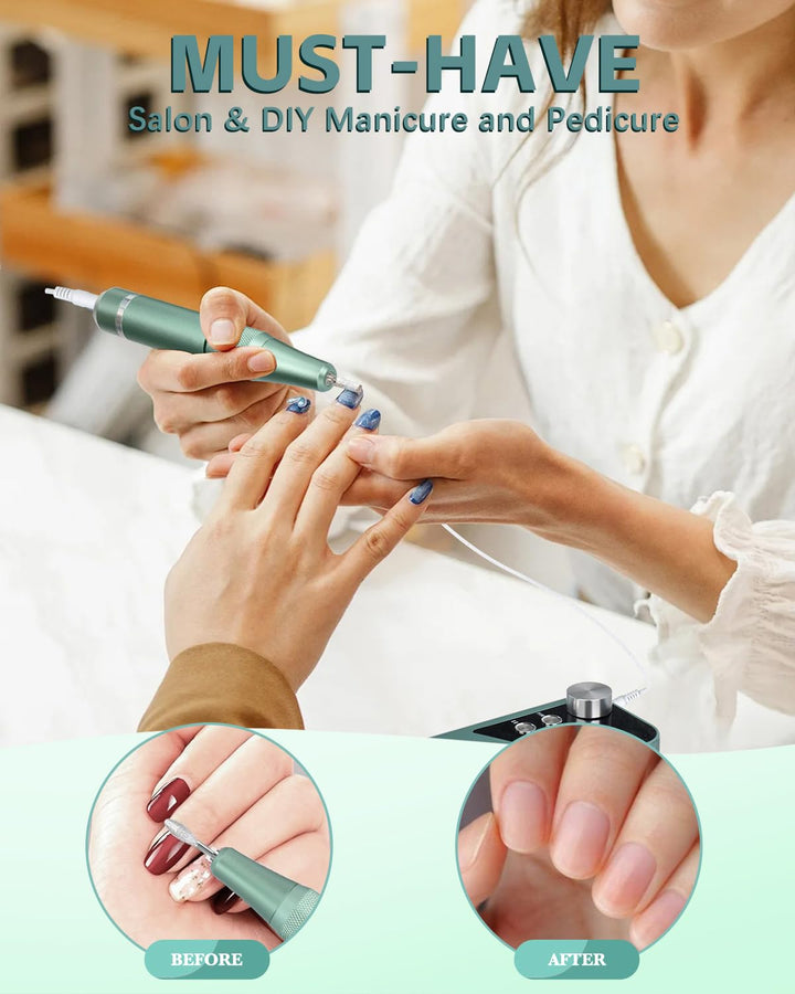 Professioneller Nagelfräser 40000 U/min, Wiederaufladbare Elektrische Nagelfeile für Gelnägel &amp; Acry