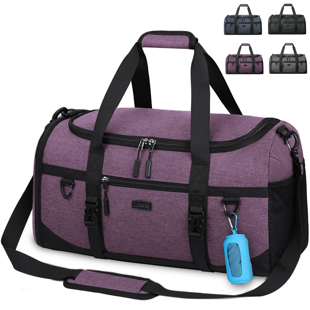 Lubardy Sporttasche Reisetasche Gross 40L Wasserdicht mit Sporthandtuch Schuhfach Nassfach Weekender