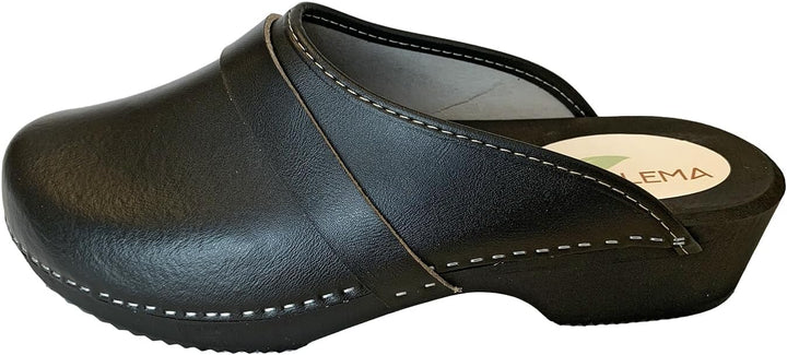 Solema Erik Lederschuhe Clog Pantolette Komfortschuhe Hausschuhe, Herren 43 EU Schwarz, 43 EU Schwar