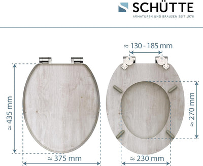 SCHÜTTE WC-Sitz LIGHTWOOD mit Absenkautomatik aus Holz, Toilettensitz mit Klodeckel, Holzkern Toilet