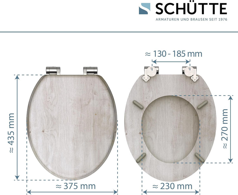 SCHÜTTE WC-Sitz LIGHTWOOD mit Absenkautomatik aus Holz, Toilettensitz mit Klodeckel, Holzkern Toilet