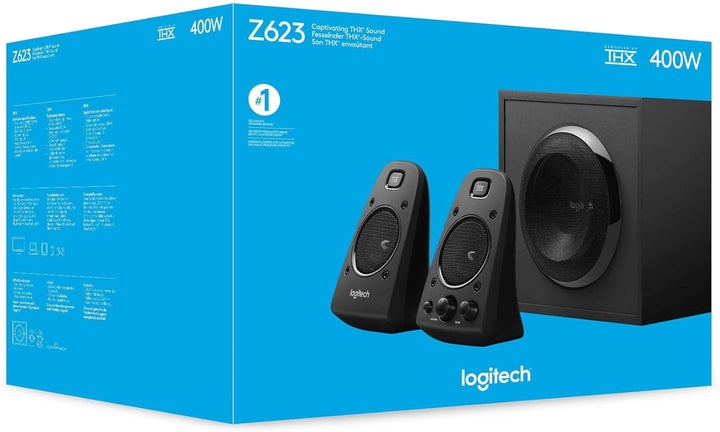 Logitech Z623 Lautsprecher-System mit Subwoofer, Satter Bass, 400 Watt Spitzenleistung, THX-Zertifiz