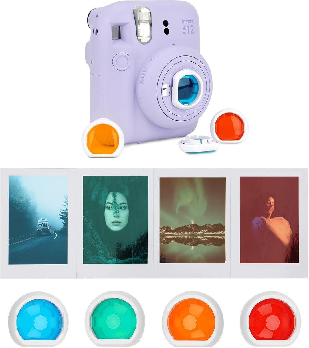 ZUIKAKU 15 in 1 Mini 12 Zubehör Kompatibel mit Fujifilm Instax Mini 12 Sofortbildkamera. (Lila), Lil